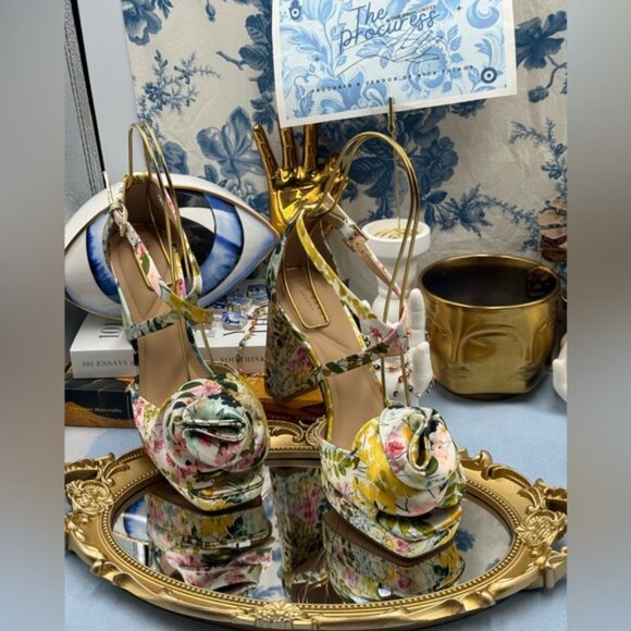 🆕 TED BAKER 🧿 NWOT MADDY Satin Flowers Heeled Sandals, Sz 36 US 6 - Picture 2 of 16